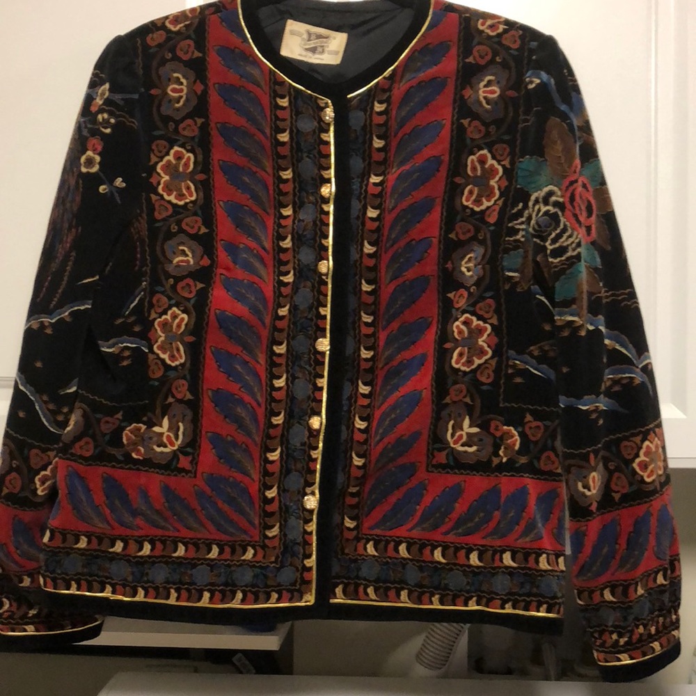 Vintage Saxton Hall Velour Blazer Jacket BN103